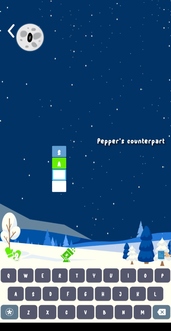 Gameplay: the clue Pepper's counterpart with a falling word